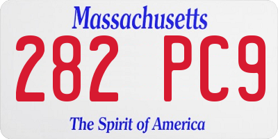 MA license plate 282PC9