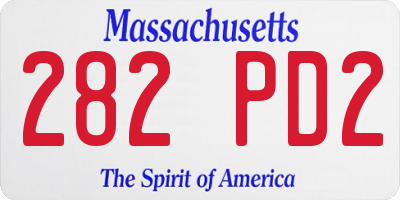 MA license plate 282PD2
