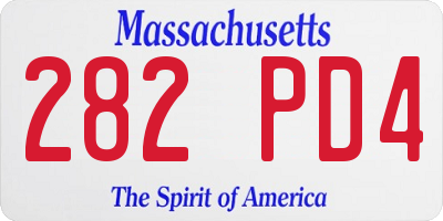MA license plate 282PD4