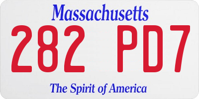 MA license plate 282PD7