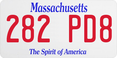 MA license plate 282PD8