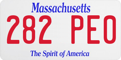 MA license plate 282PE0