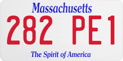MA license plate 282PE1
