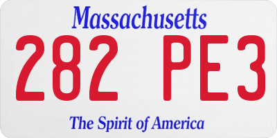 MA license plate 282PE3