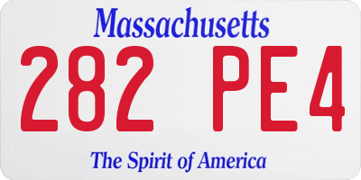 MA license plate 282PE4