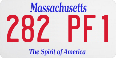 MA license plate 282PF1