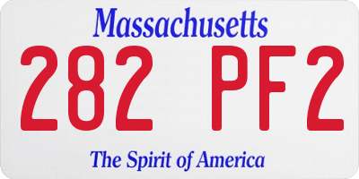 MA license plate 282PF2