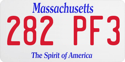 MA license plate 282PF3