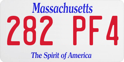 MA license plate 282PF4