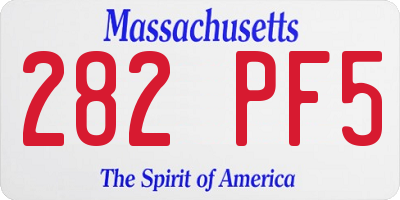 MA license plate 282PF5