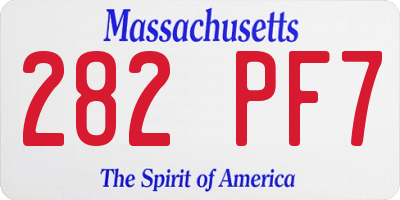 MA license plate 282PF7