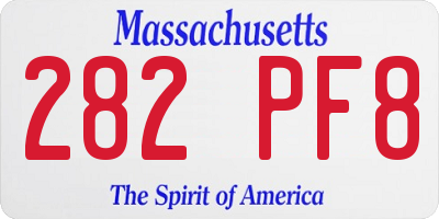 MA license plate 282PF8