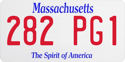 MA license plate 282PG1