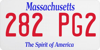 MA license plate 282PG2