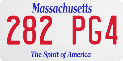MA license plate 282PG4