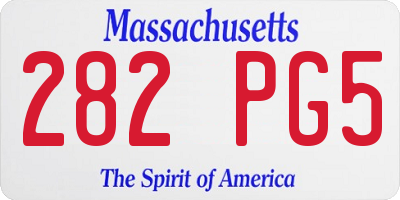 MA license plate 282PG5