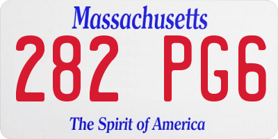 MA license plate 282PG6