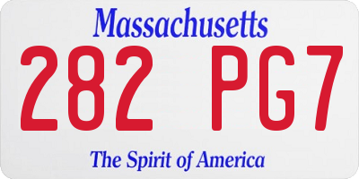 MA license plate 282PG7