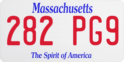 MA license plate 282PG9