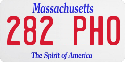 MA license plate 282PH0