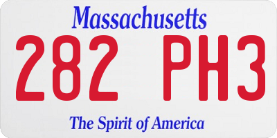 MA license plate 282PH3