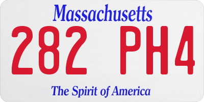 MA license plate 282PH4