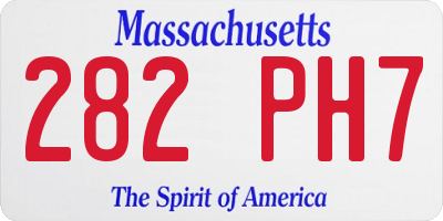 MA license plate 282PH7