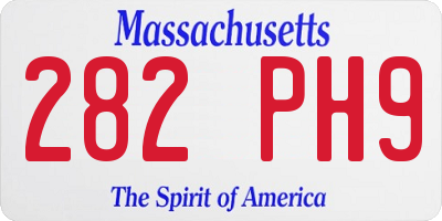 MA license plate 282PH9