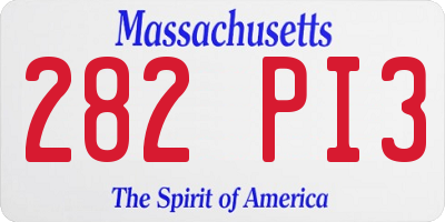 MA license plate 282PI3
