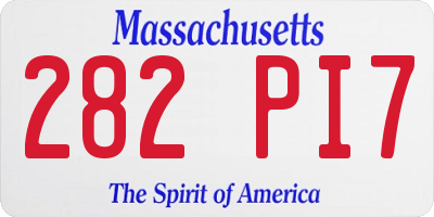 MA license plate 282PI7