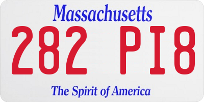 MA license plate 282PI8