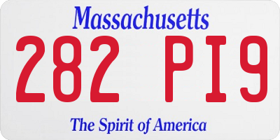 MA license plate 282PI9