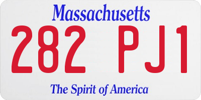 MA license plate 282PJ1