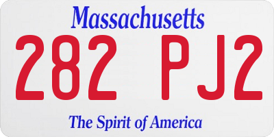 MA license plate 282PJ2