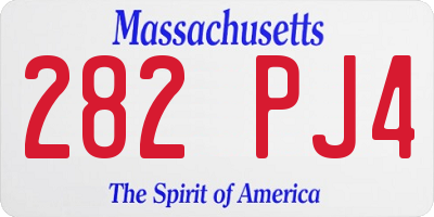 MA license plate 282PJ4