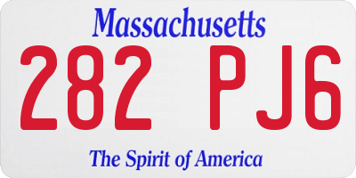 MA license plate 282PJ6
