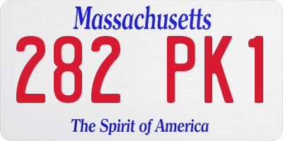 MA license plate 282PK1