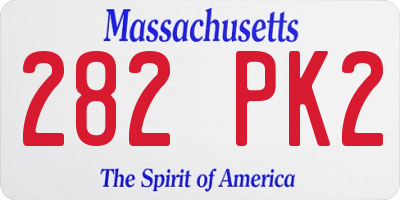 MA license plate 282PK2