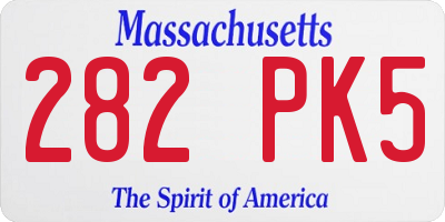 MA license plate 282PK5