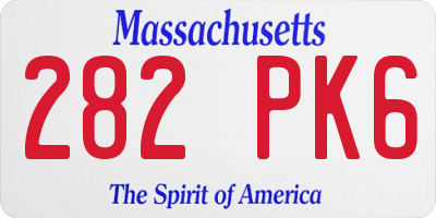 MA license plate 282PK6