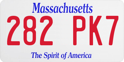 MA license plate 282PK7
