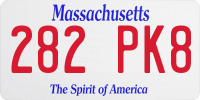 MA license plate 282PK8