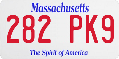MA license plate 282PK9