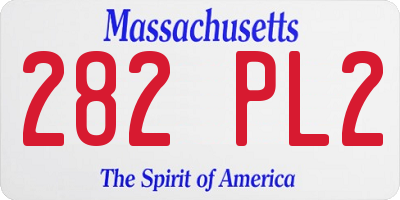 MA license plate 282PL2