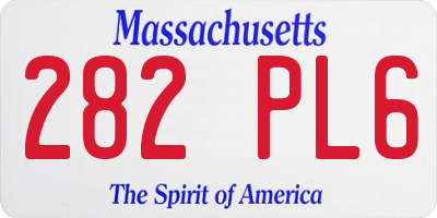 MA license plate 282PL6