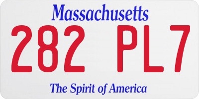 MA license plate 282PL7