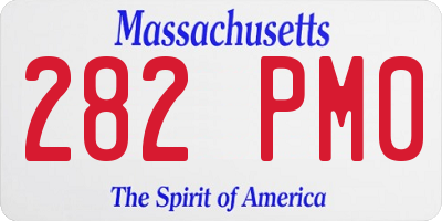 MA license plate 282PM0