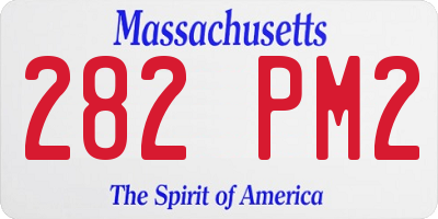 MA license plate 282PM2