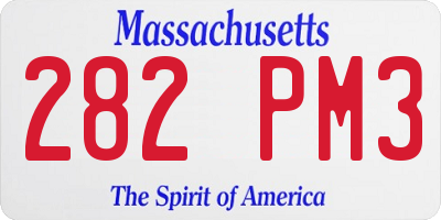 MA license plate 282PM3