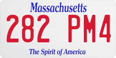 MA license plate 282PM4
